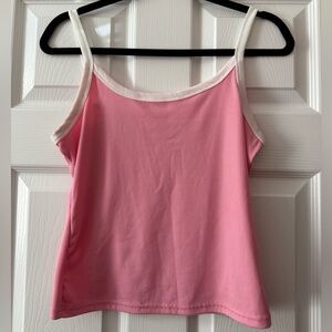 Pink Ribbed Tank Top